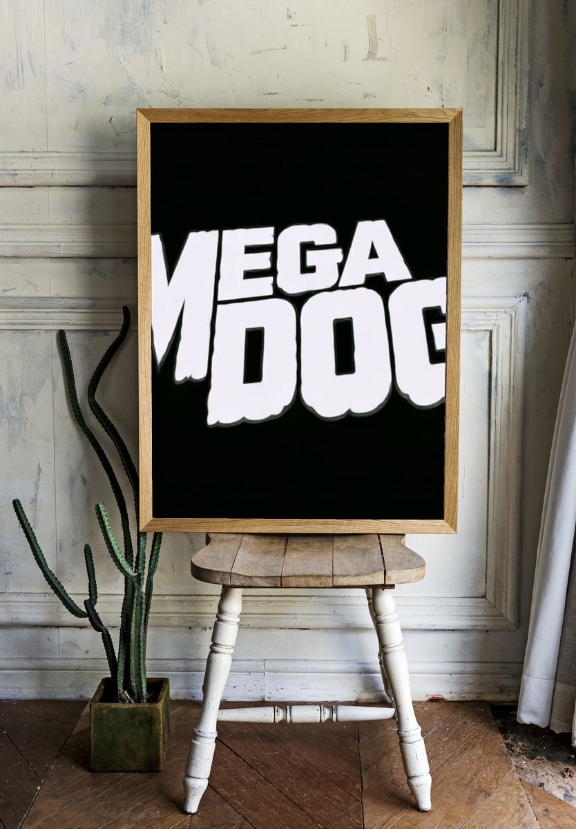 Mega Dog Typography Poster. room preview