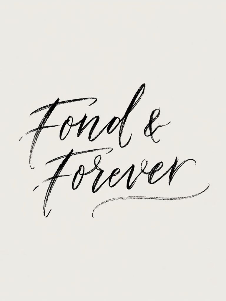 Fond & Forever Typography Print. poster detail