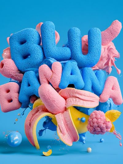 Blue Banana Pop Art Poster.