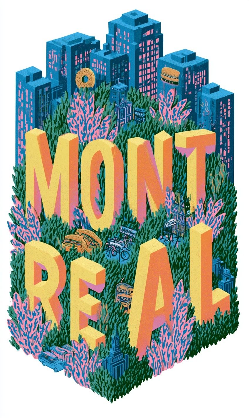 Montreal Cityscape Typography Print. poster — typography art