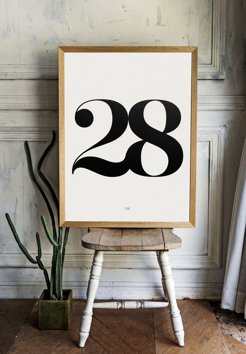 28 Typography Poster. room preview