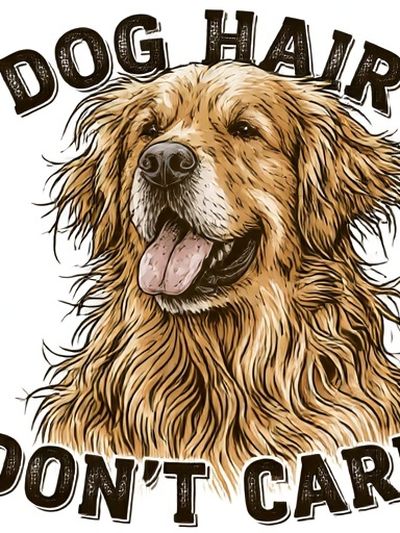 Dog Hair Don't Care Typography Poster.