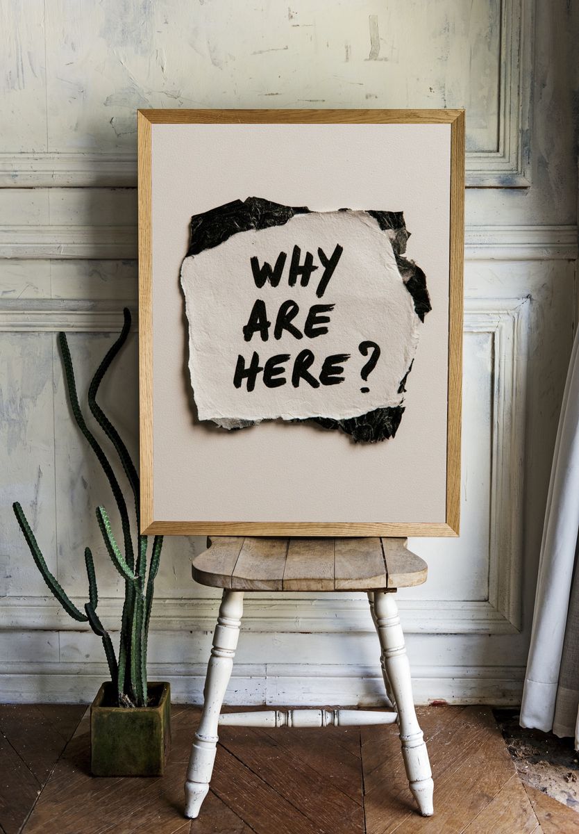 Why Are Here Typography Poster. room preview