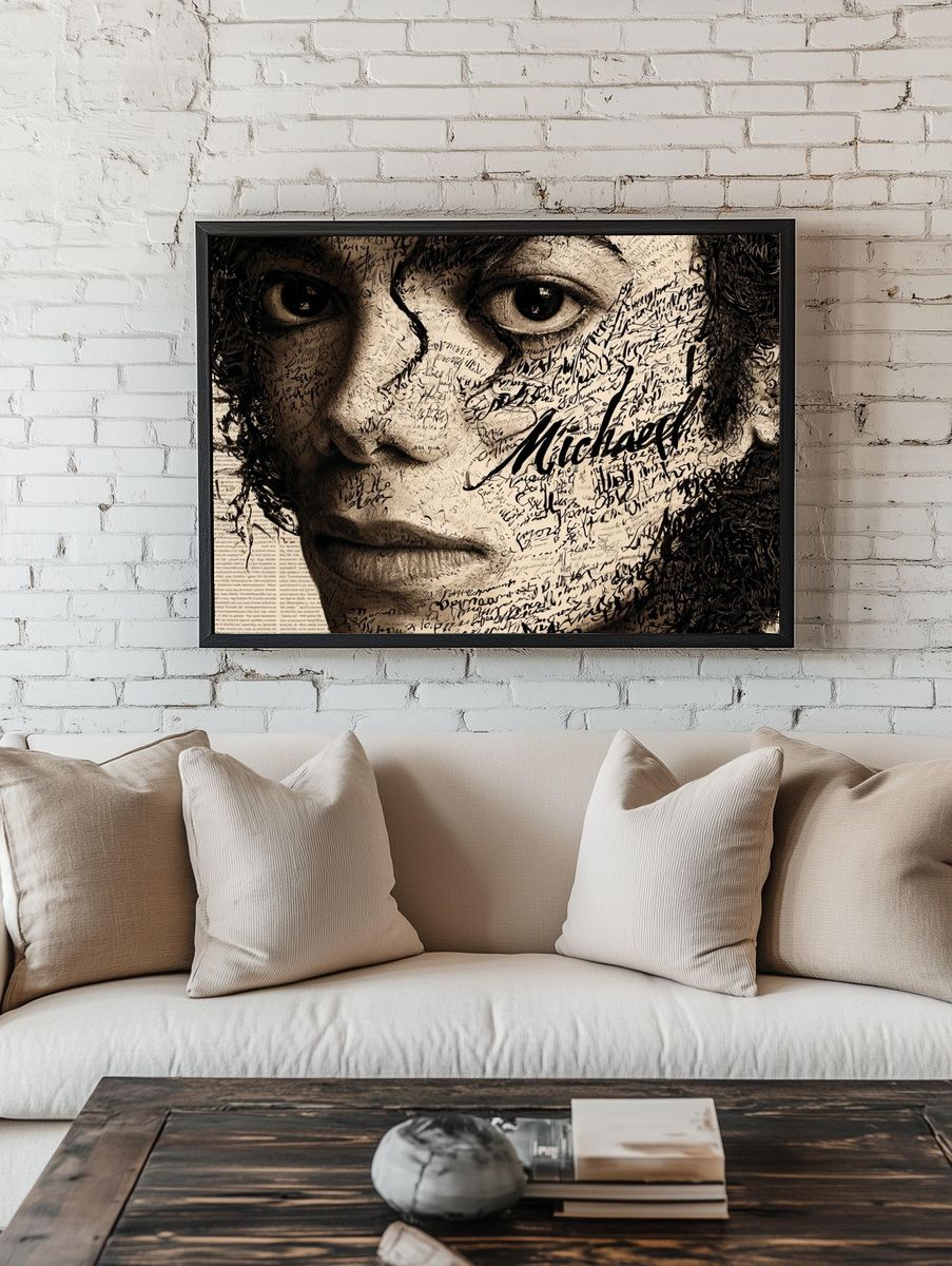 Michael Jackson Typography Portrait Poster. room preview