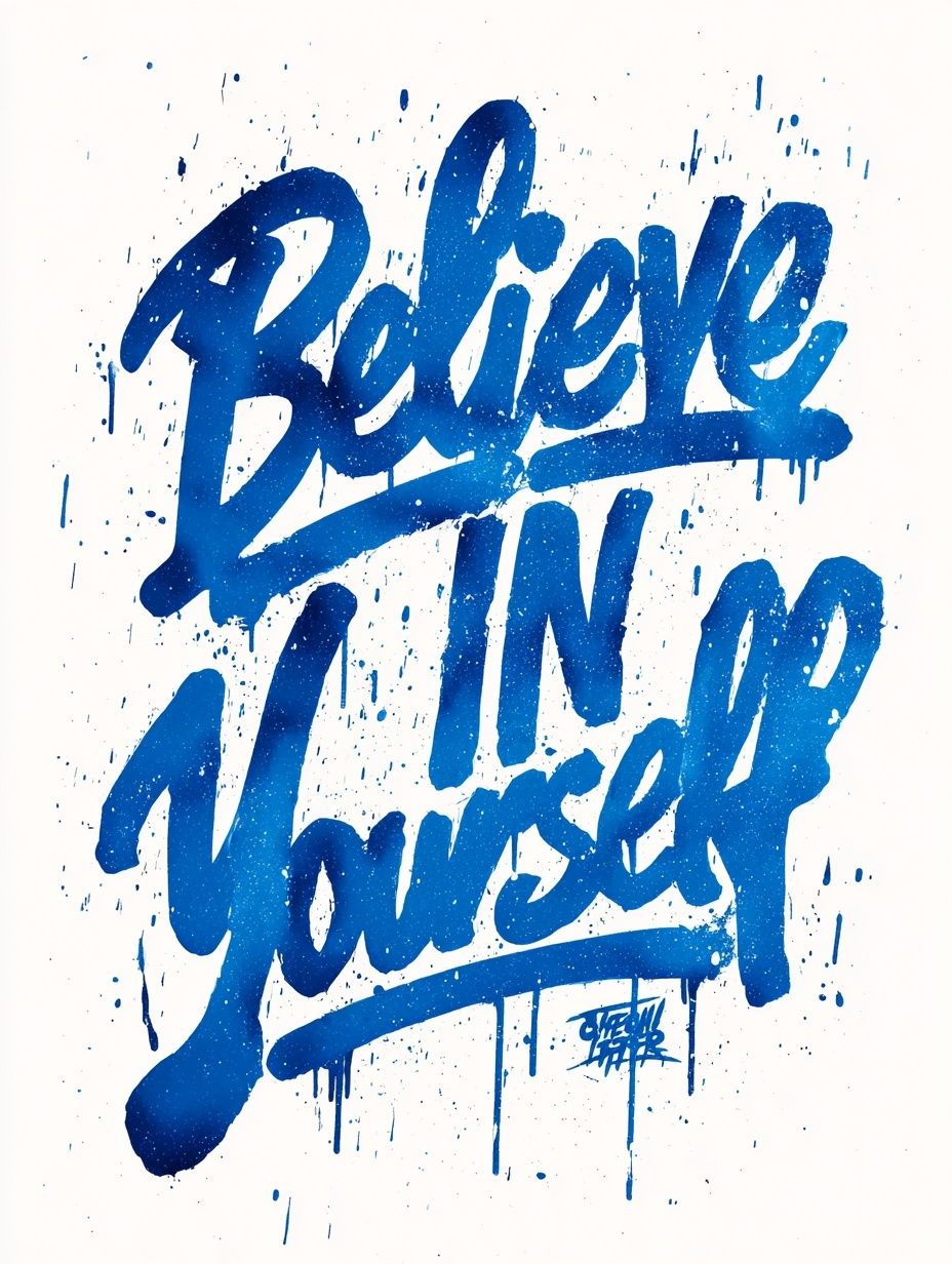 Believe in Yourself Typography Poster. poster — typography art
