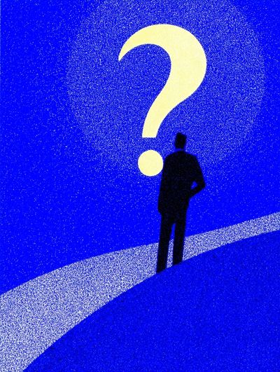 Question Mark Silhouette Typography Poster.