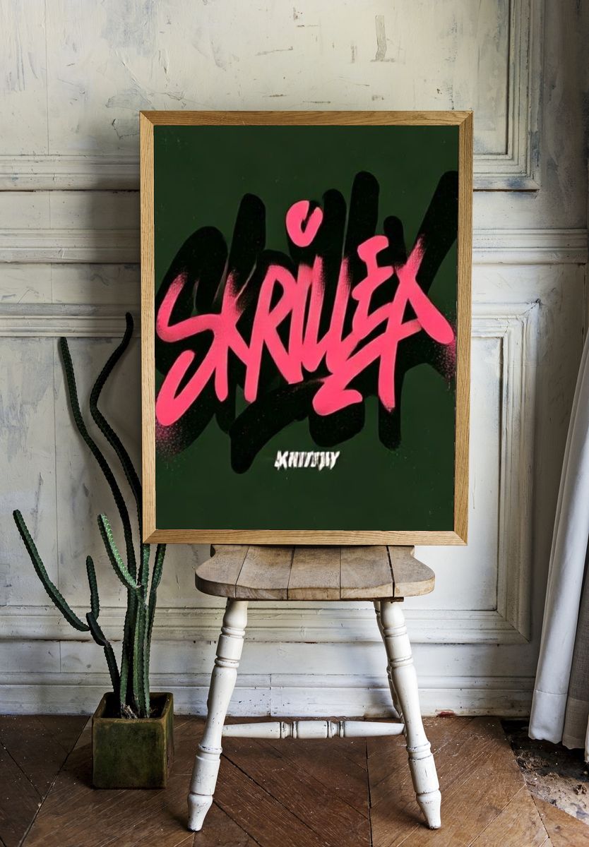 Skrillex Graffiti Typography Poster. room preview