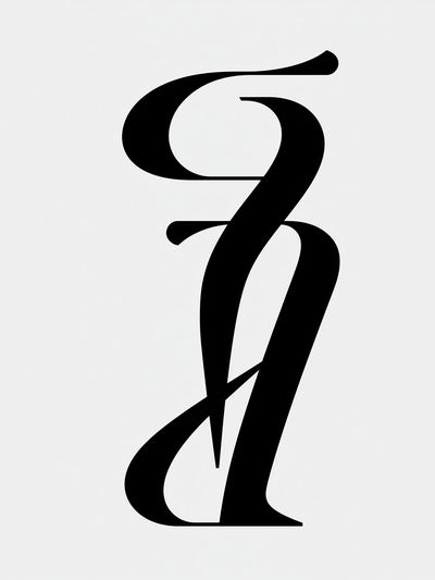 Abstract Monogram Typography Poster.
