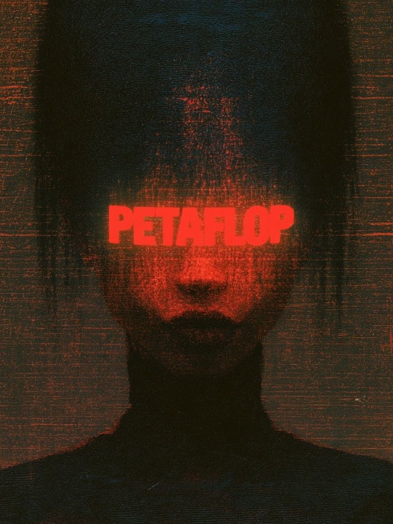 Petaflop Glitch Portrait Poster. poster — typography art