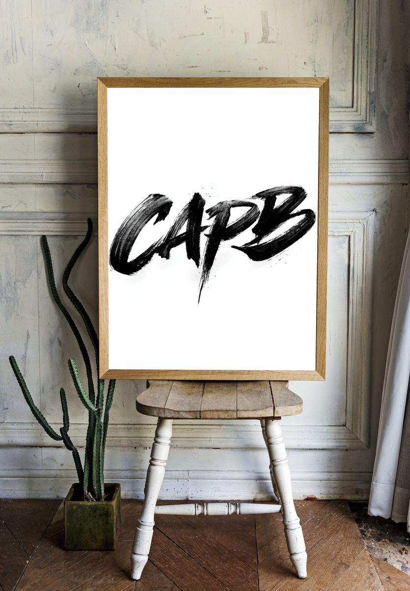 CAPS Brush Lettering Poster. room preview