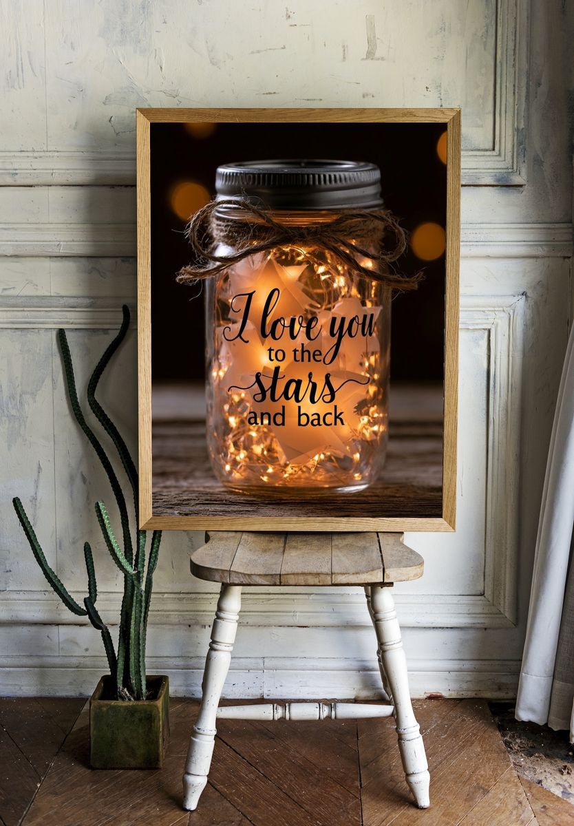 Love You to the Stars Typography Poster. room preview