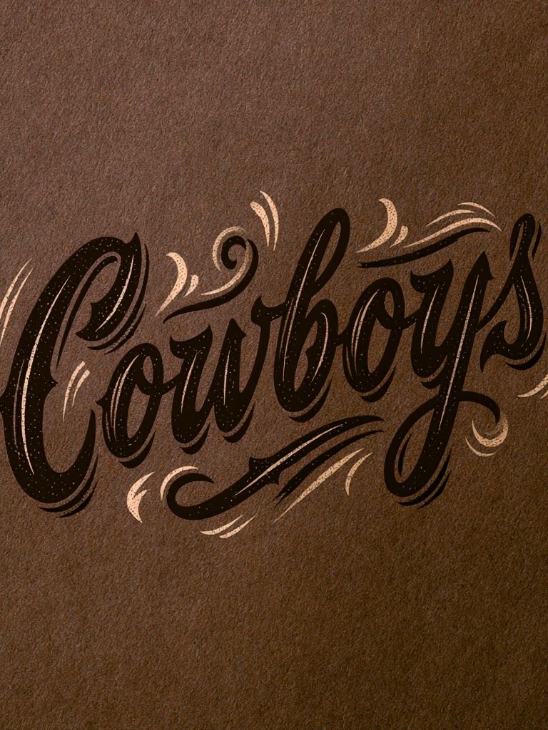 Cowboys Script Typography Poster. poster detail