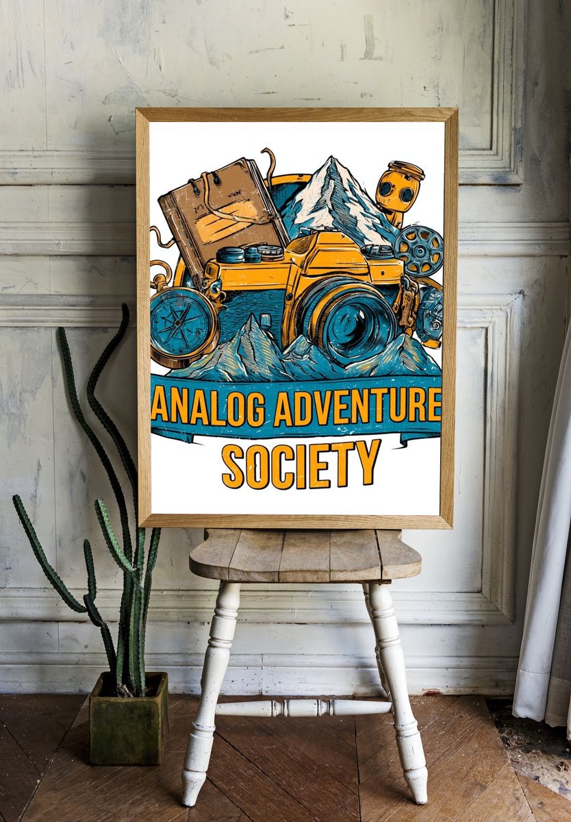 Analog Adventure Society Typography Poster. room preview