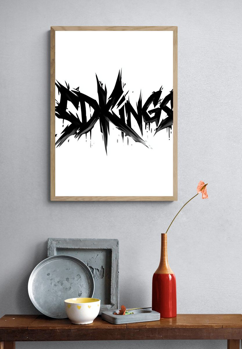 Dark Graffiti Typography Poster. — room view 3