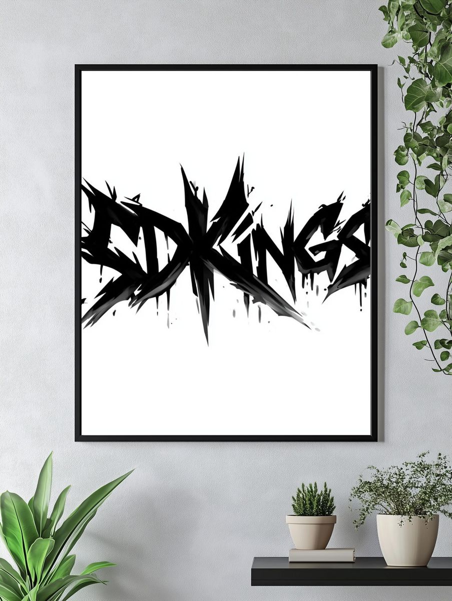 Dark Graffiti Typography Poster. — room view 4