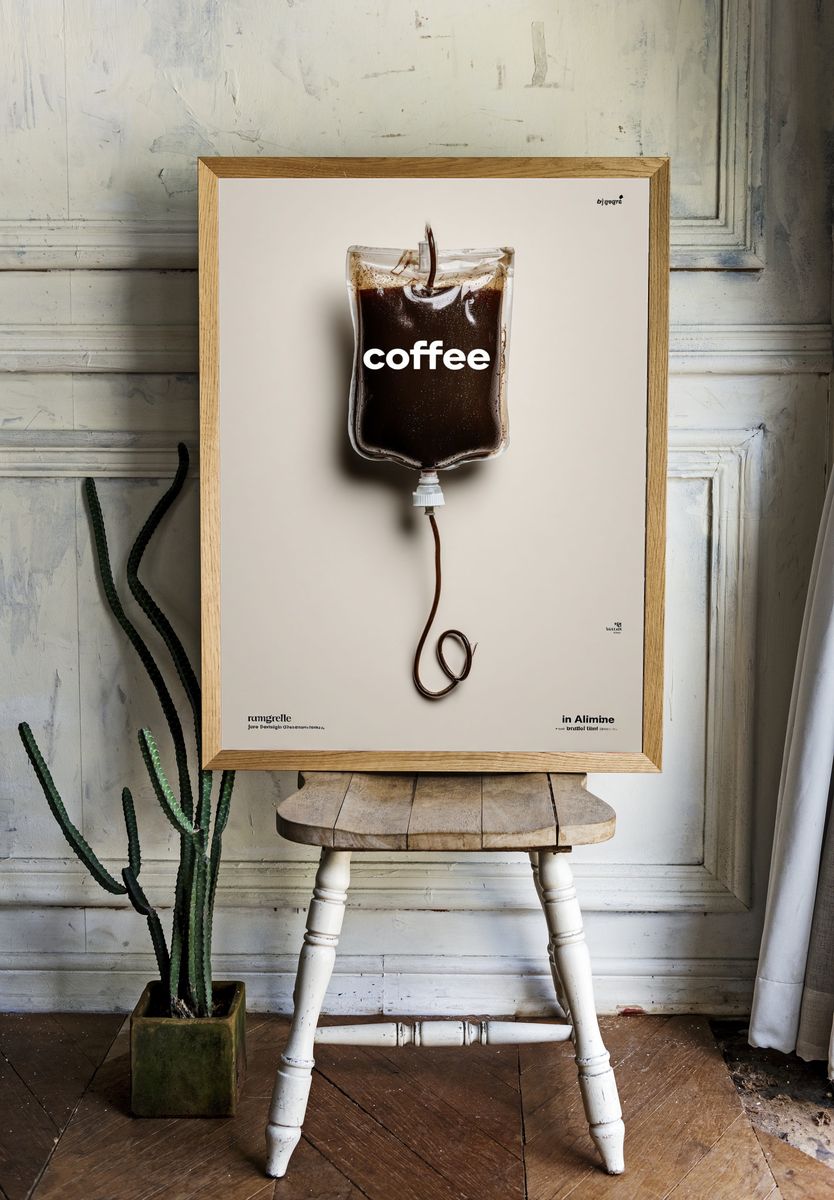 Coffee Drip Typography Poster. — room view 1