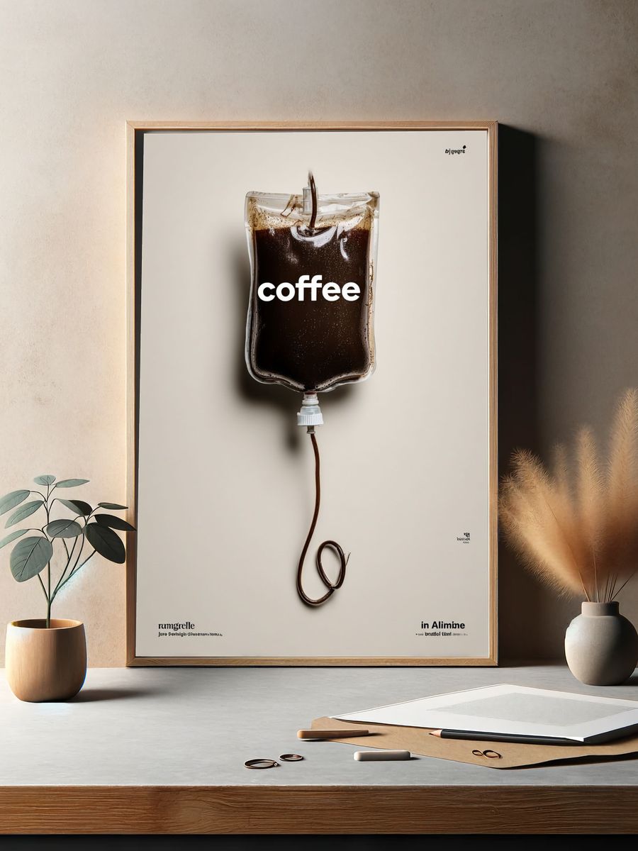 Coffee Drip Typography Poster. — room view 2