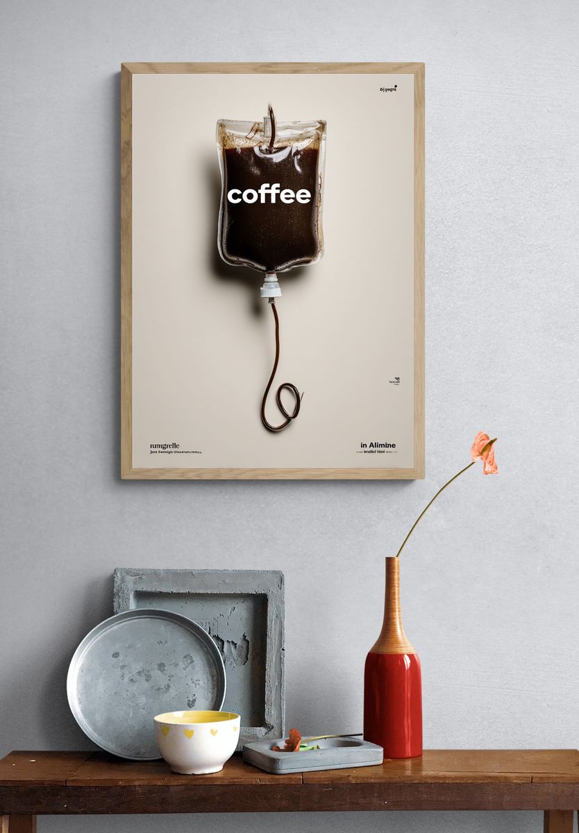 Coffee Drip Typography Poster. — room view 3