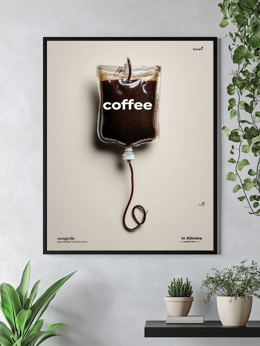Coffee Drip Typography Poster. — room view 4
