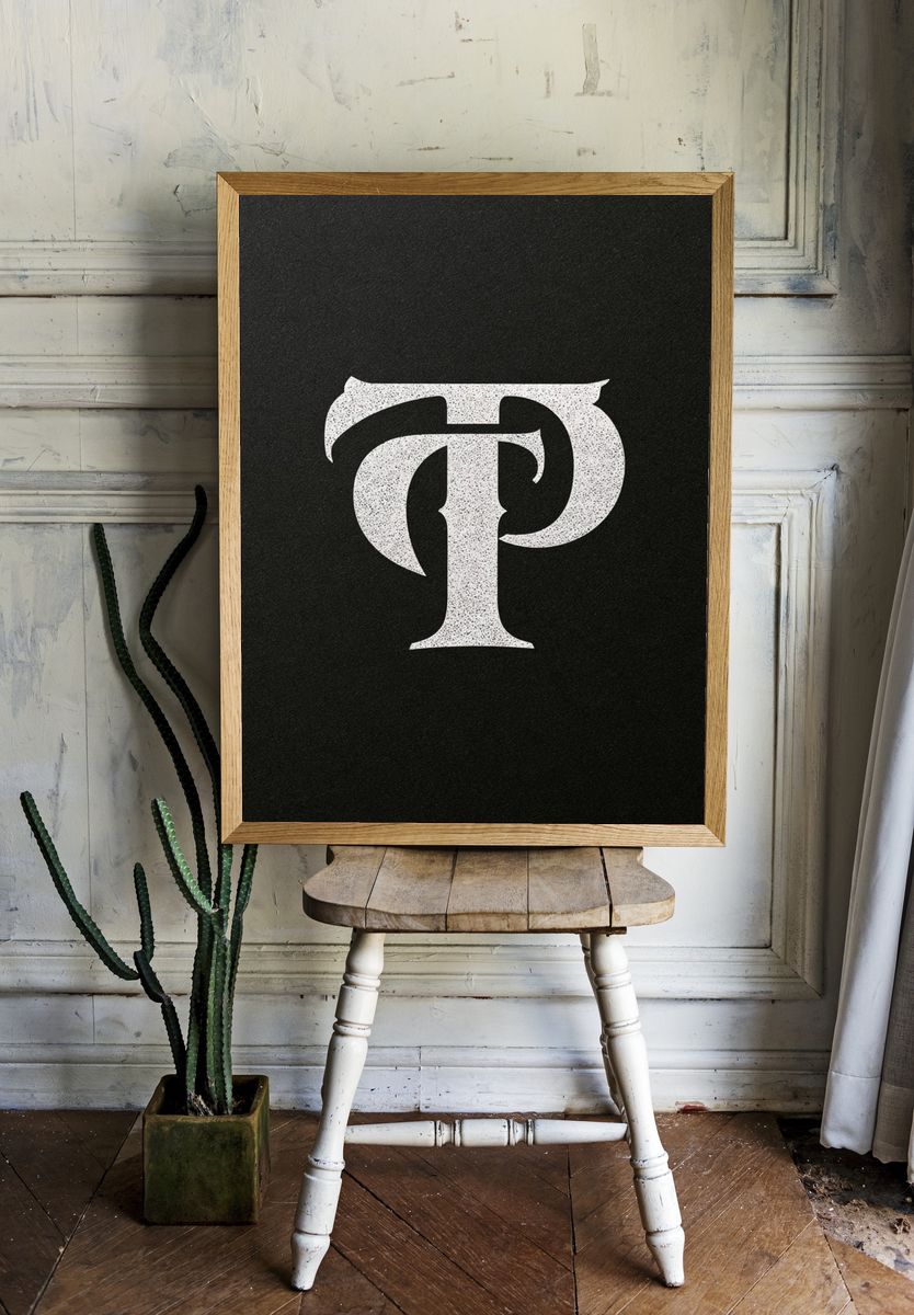 Monogram T Typography Poster. room preview