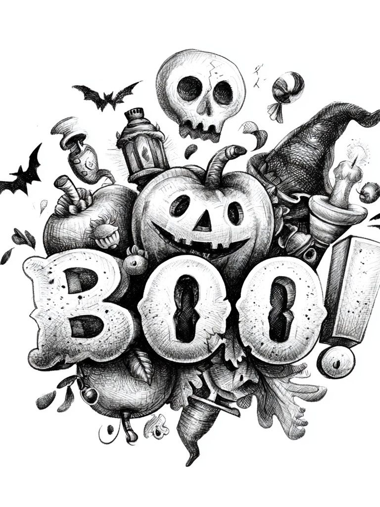 Boo Halloween Typography Poster. poster detail