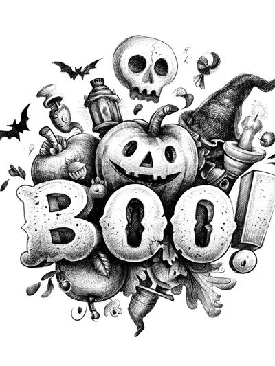 Boo Halloween Typography Poster.