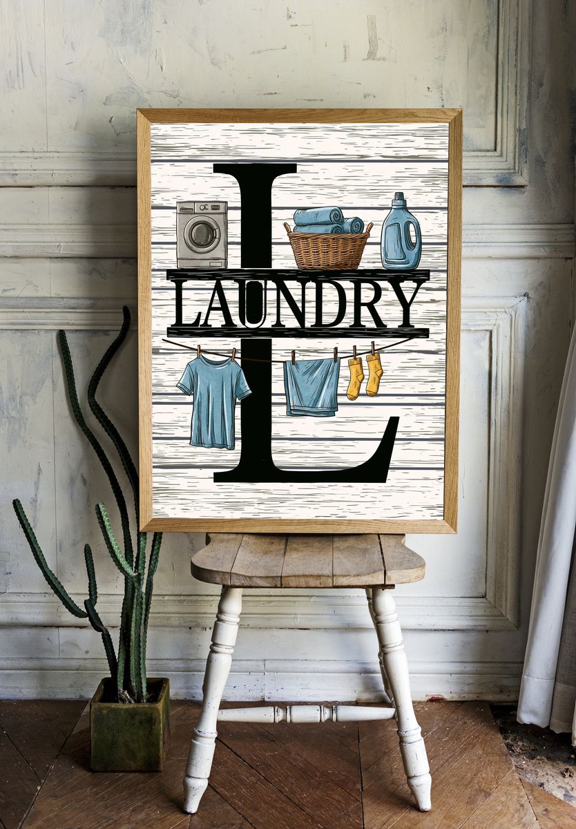 Laundry Room Typography Poster. room preview