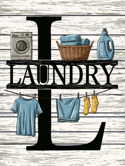 Laundry Room Typography Poster.