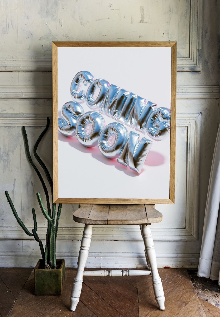 Chrome Balloon Love Poster. — room view 1