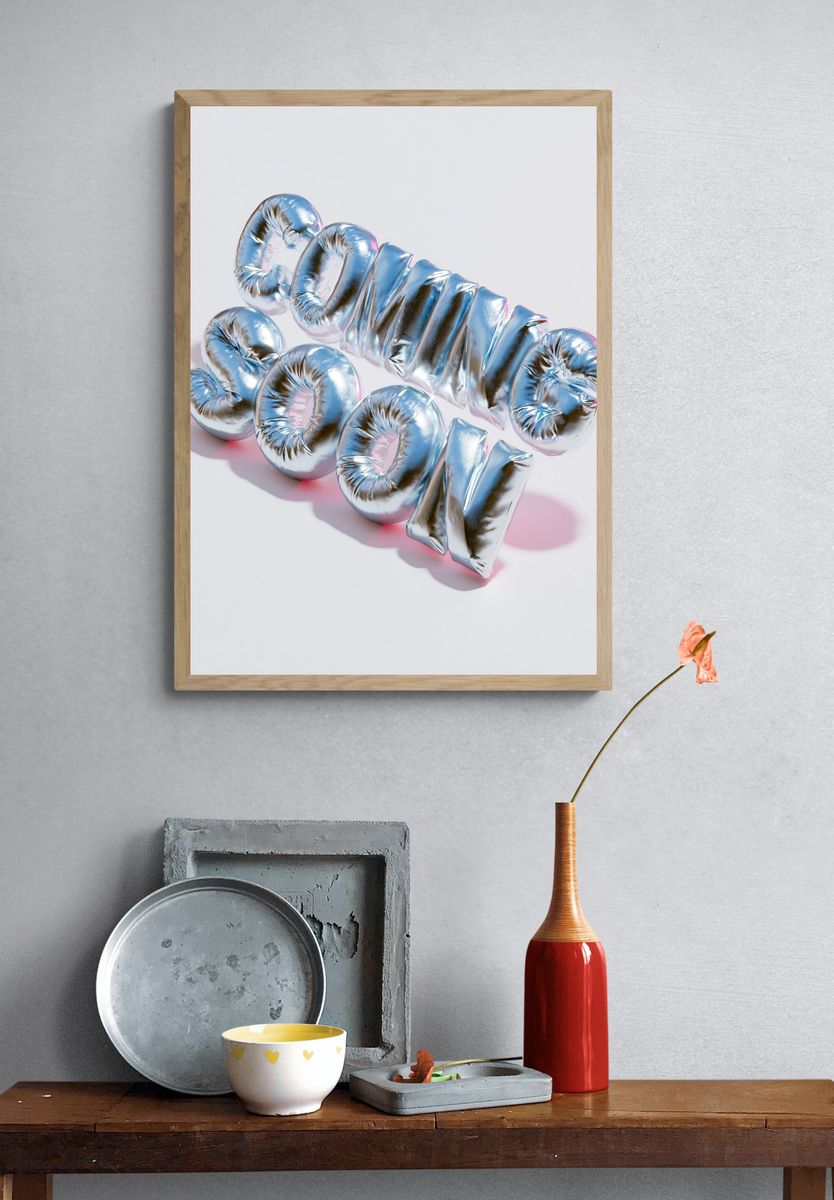 Chrome Balloon Love Poster. — room view 3