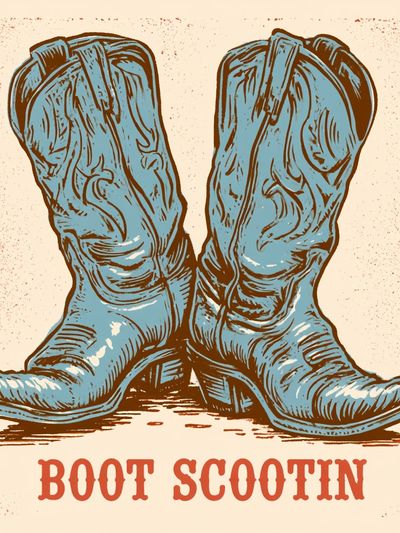 Boot Scootin' Typography Poster.