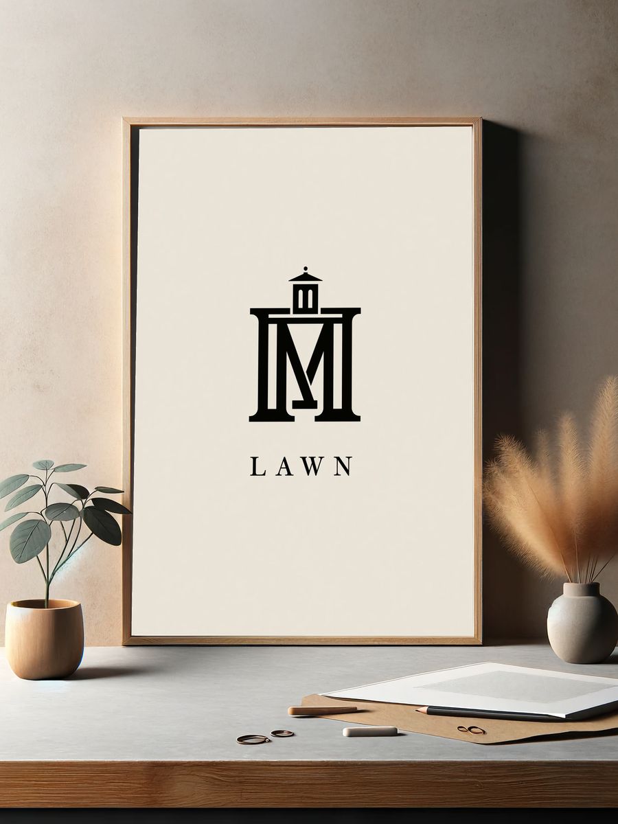 Lawn Monogram Typography Poster. — room view 2