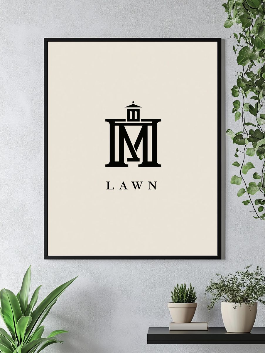 Lawn Monogram Typography Poster. — room view 4