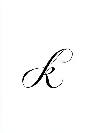 Elegant Script K Typography Poster.