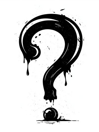 Dripping Question Mark Typography Poster.