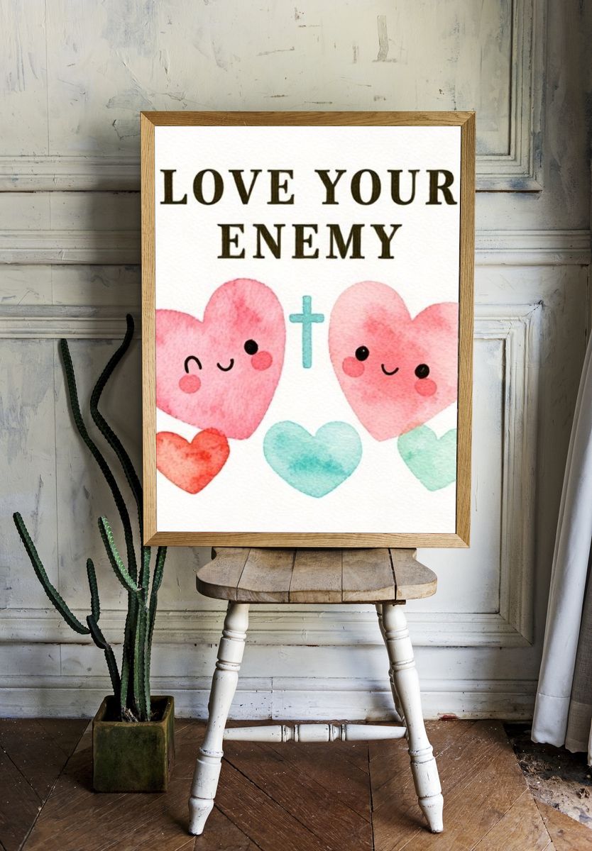 Love Your Enemy Typography Poster. room preview