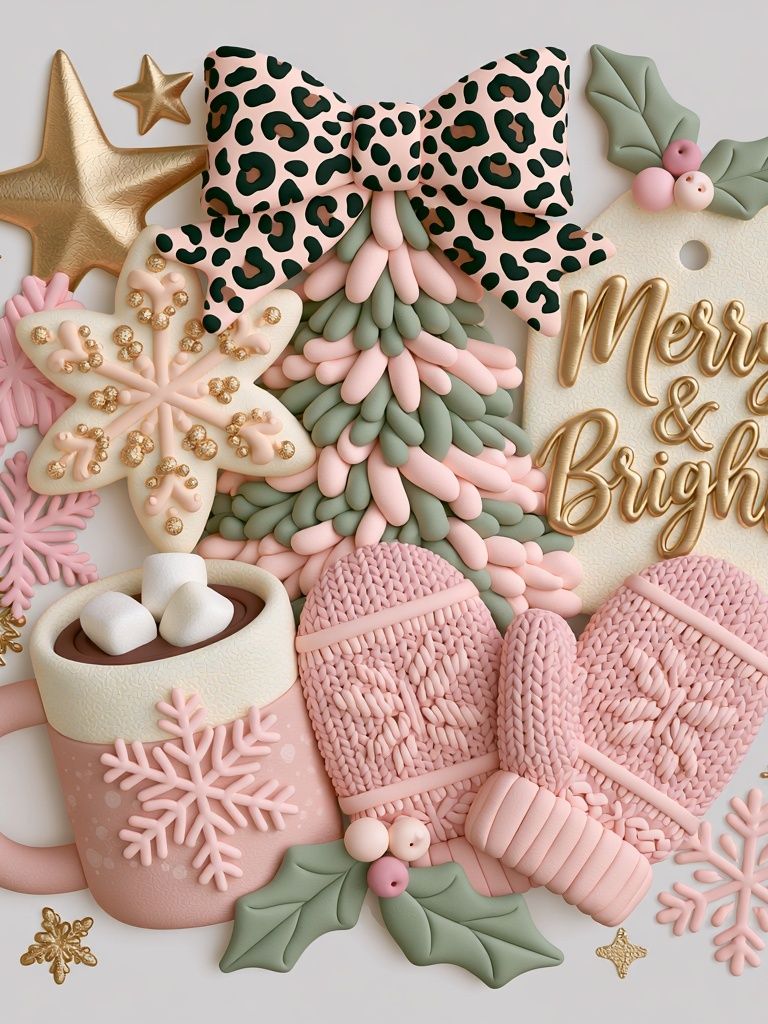 Merry & Bright Holiday Typography Poster. poster — typography art