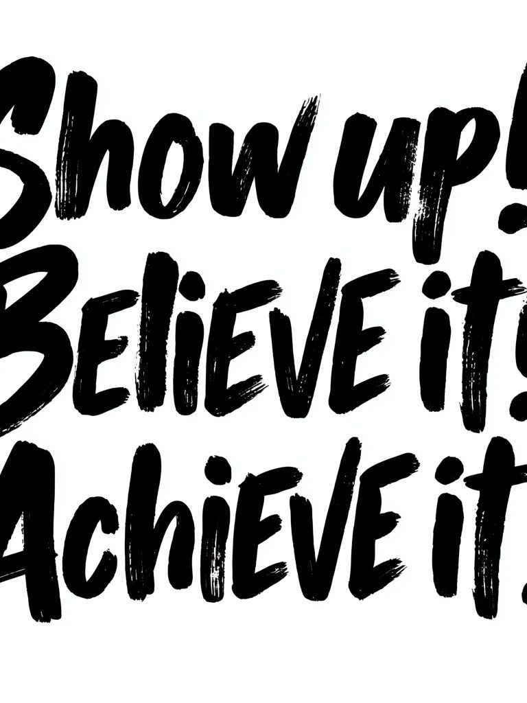 Show Up Believe It Achieve It Typography Poster. poster — typography art