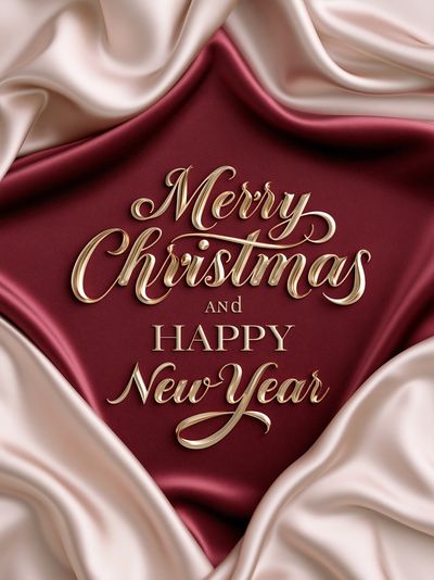 Merry Christmas and Happy New Year Typography Poster.