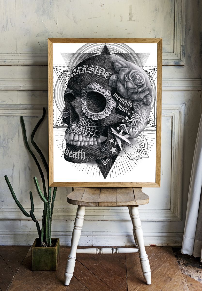 Darkside Gothic Typography Poster. room preview