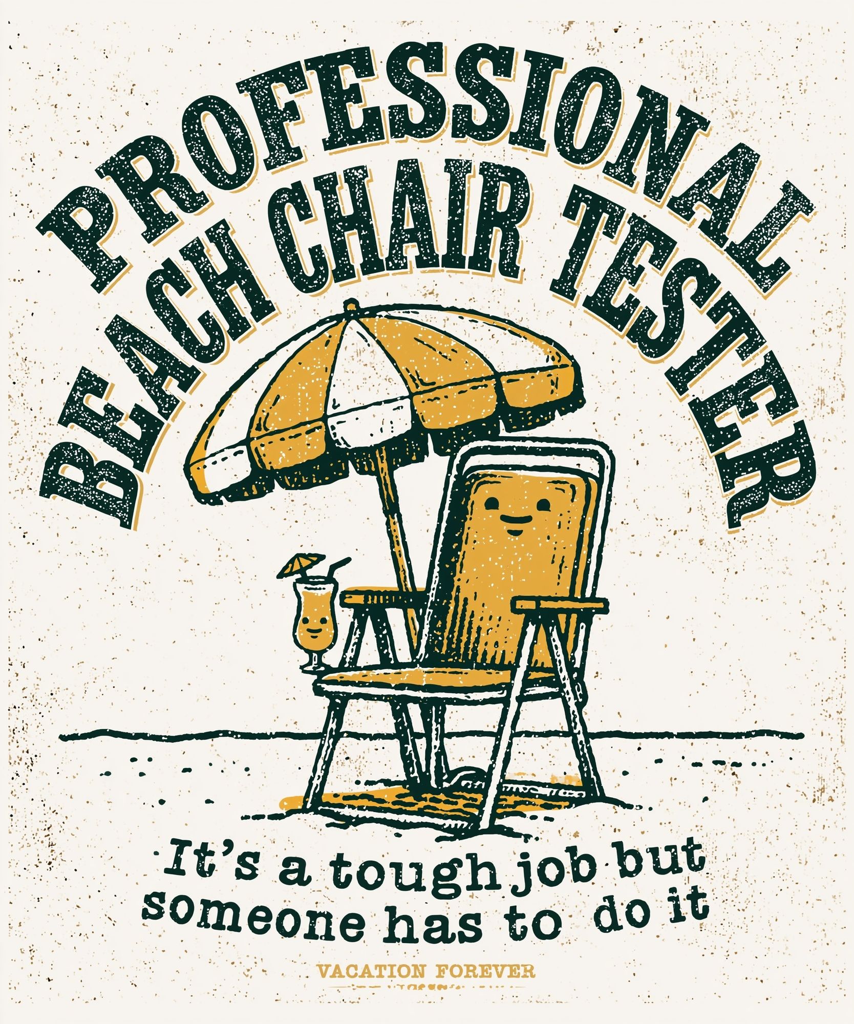 Professional Beach Chair Typography Poster. poster — typography art