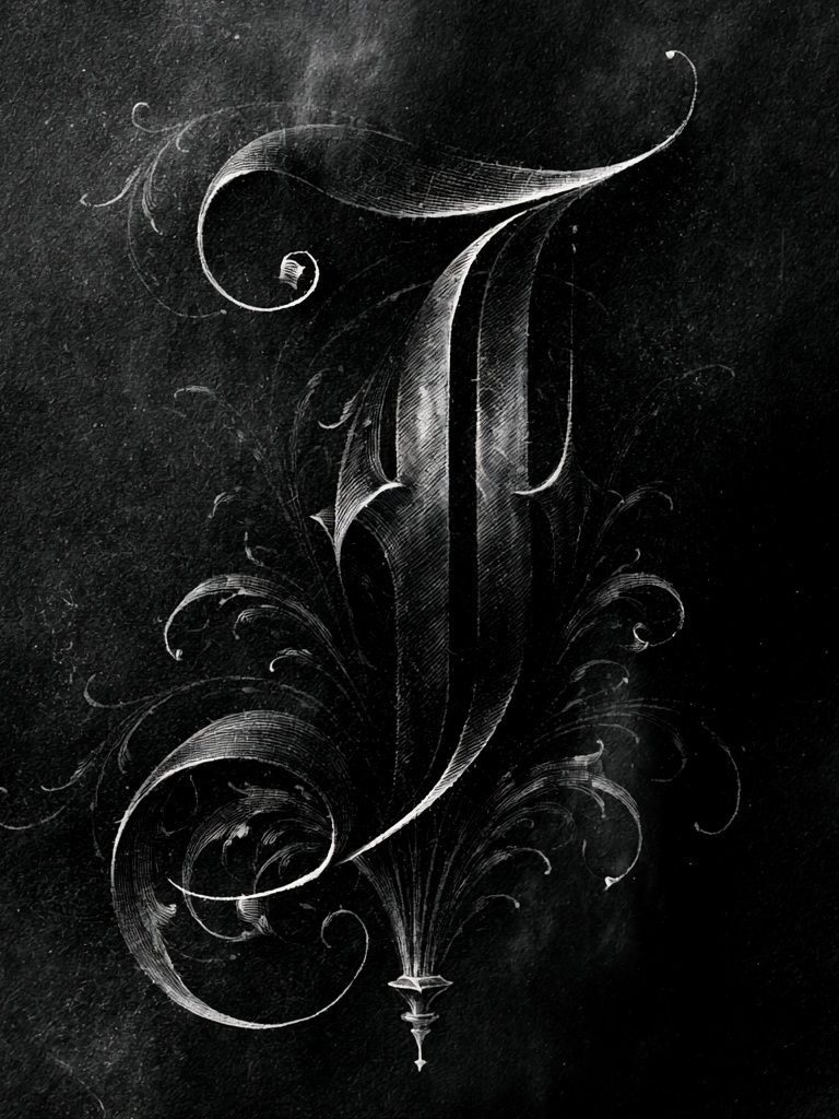 Ornate Gothic Letter J Poster. poster detail
