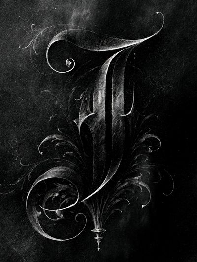 Ornate Gothic Letter J Poster.