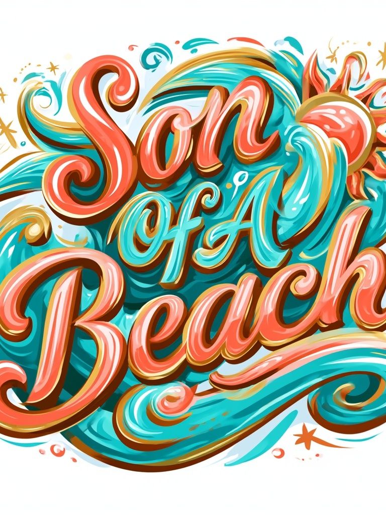 Sun of a Beach Typography Poster. poster detail