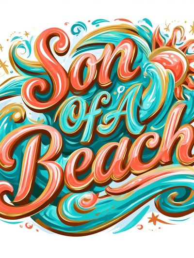 Sun of a Beach Typography Poster. poster