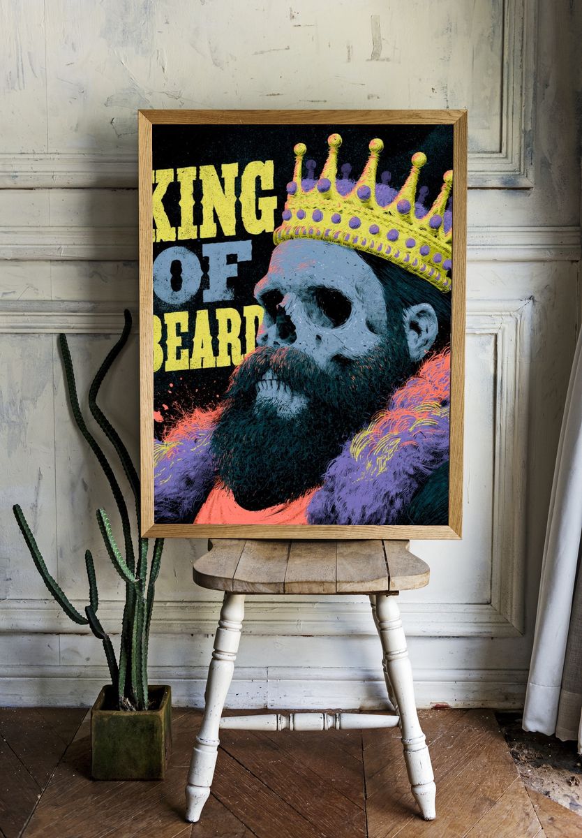 King of Beard Typography Poster. room preview