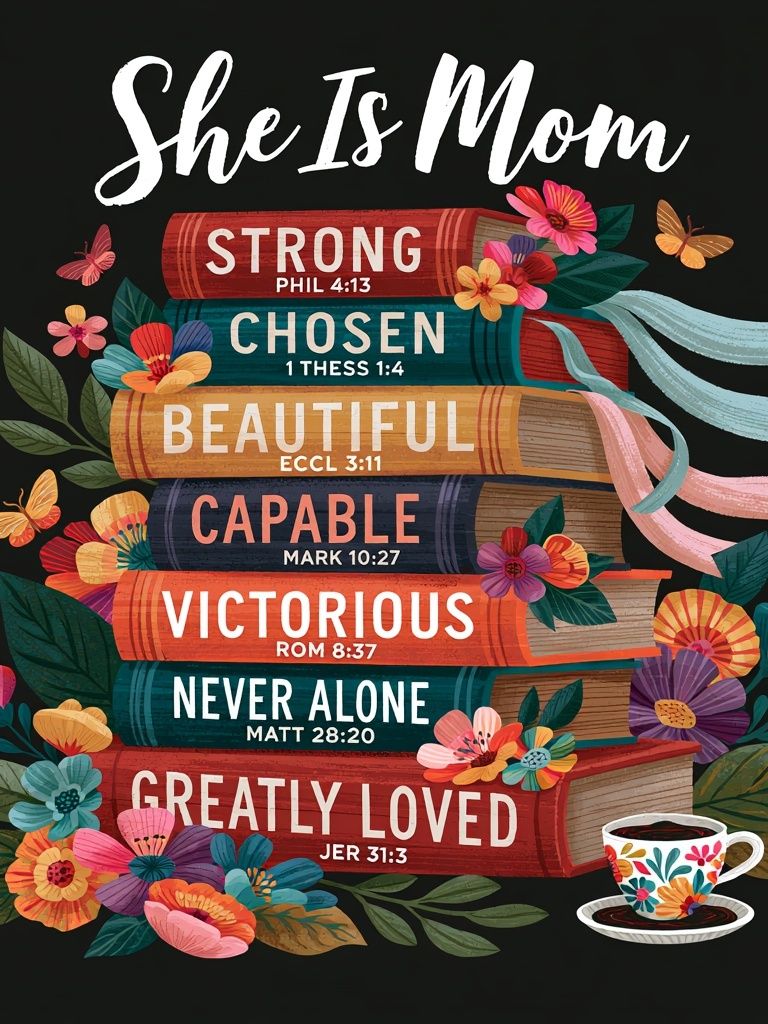She Is Mom Typography Poster. poster detail