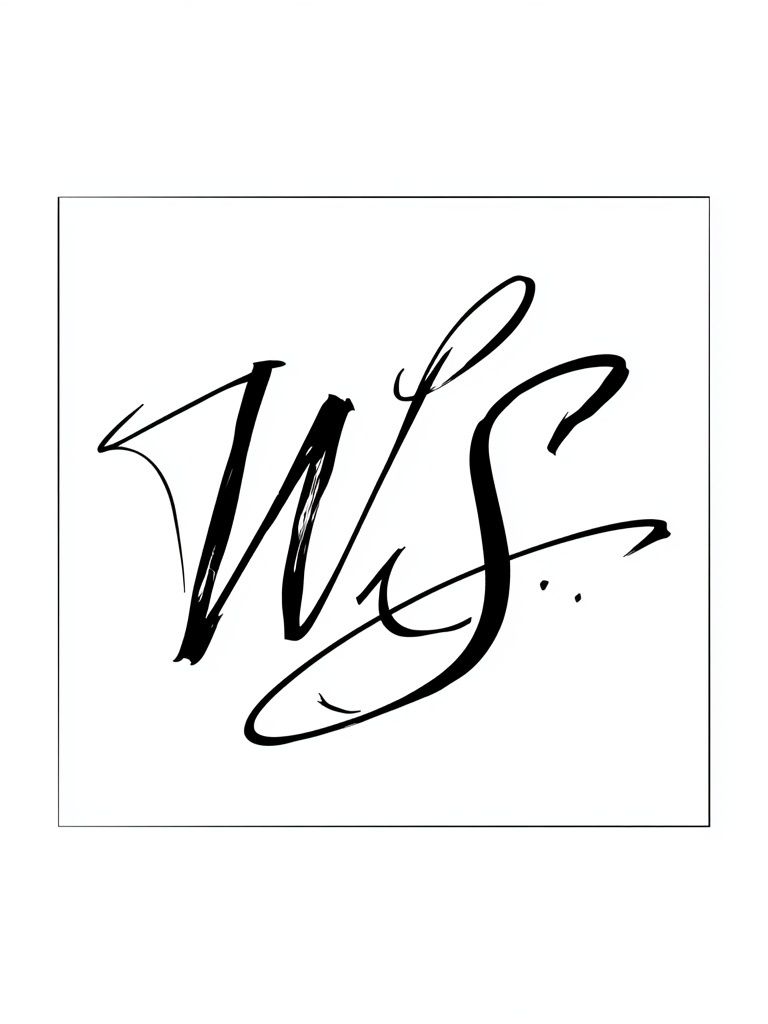 Abstract Calligraphy Monogram Poster. poster detail