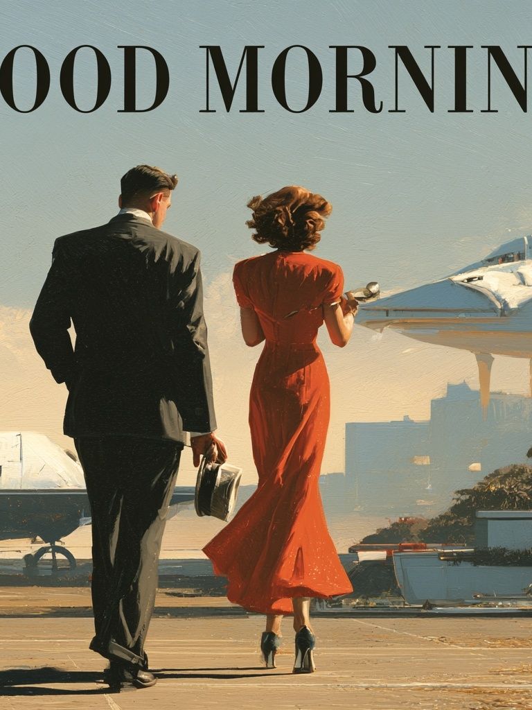 Good Morning Aviation Typography Poster. poster detail