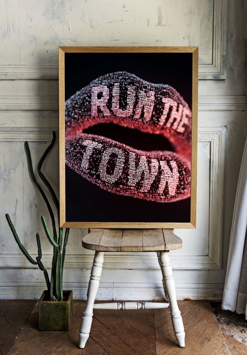 Digital Lips Typography Poster room preview